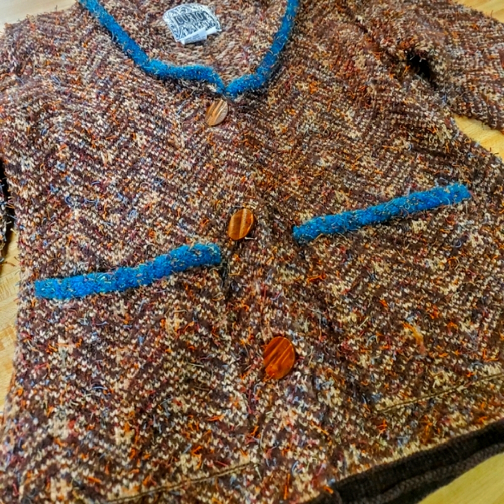 Vintage 90s Anthropologie Knit Cardigan | Cottagecore Button-Up Sweater S